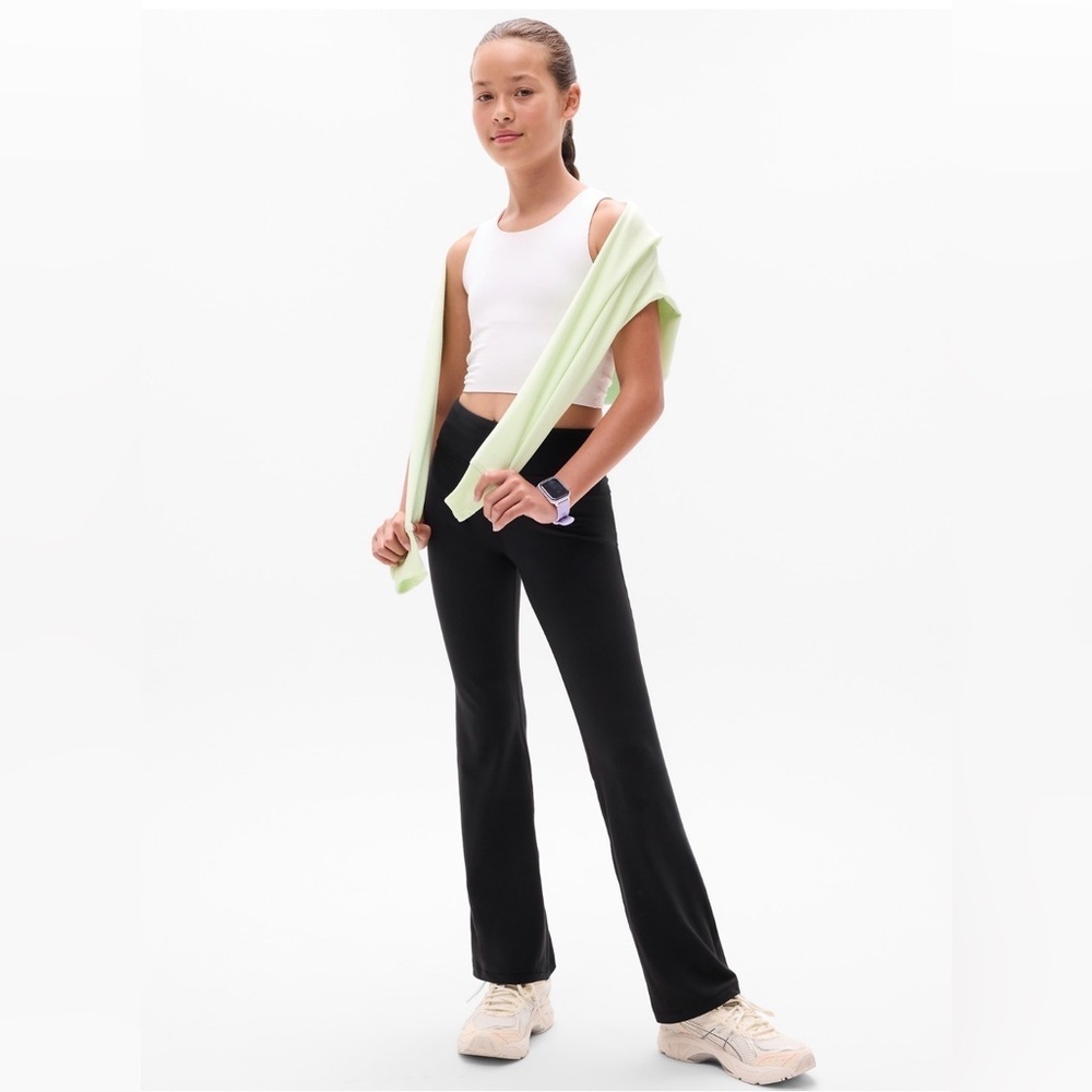 NWT Athleta Girl High Rise Chit Chat Black Flare Pant Size XXL/16.